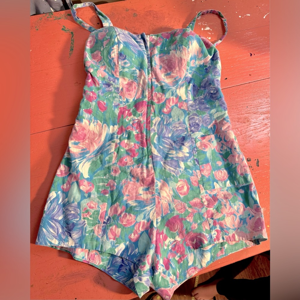 Vintage Floral Playsuit Sz 10